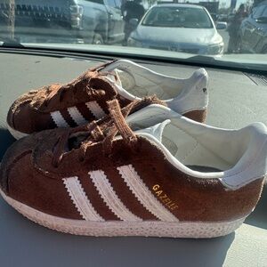 Adidas Gazelle Brown and White Sneakers